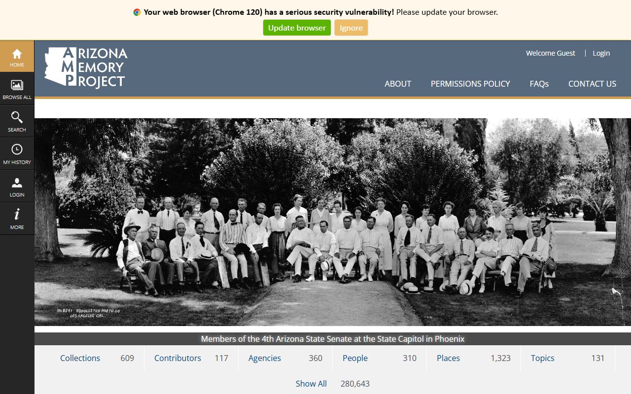 Arizona Memory Project digital archive for historical obituary research